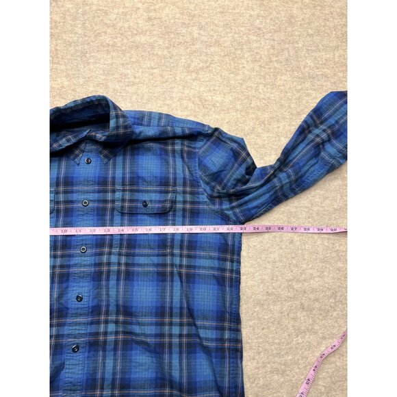 L.L. Bean Bean Signature Slim Fit Blue Plaid Button Down Shirt Large - Picture 7 of 8